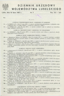 Dziennik Urzędowy Województwa Lubelskiego. 1987, nr 7 (16 lipca)
