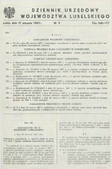 Dziennik Urzędowy Województwa Lubelskiego. 1987, nr 9 (17 sierpnia)