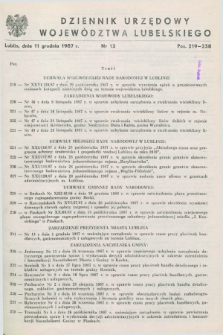 Dziennik Urzędowy Województwa Lubelskiego. 1987, nr 13 (11 grudnia)