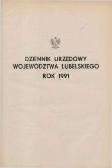 Dziennik Urzędowy Województwa Lubelskiego. 1991, Skorowidz alfabetyczny