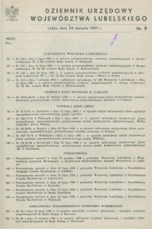 Dziennik Urzędowy Województwa Lubelskiego. 1991, nr 9 (28 sierpnia)