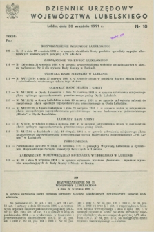 Dziennik Urzędowy Województwa Lubelskiego. 1991, nr 10 (30 września)