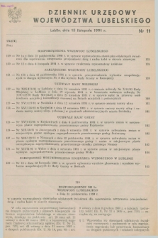 Dziennik Urzędowy Województwa Lubelskiego. 1991, nr 11 (15 listopada)