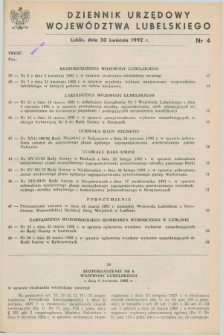 Dziennik Urzędowy Województwa Lubelskiego. 1992, nr 4 (30 kwietnia)