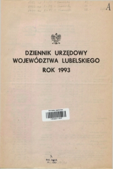 Dziennik Urzędowy Województwa Lubelskiego. 1993, Skorowidz alfabetyczny