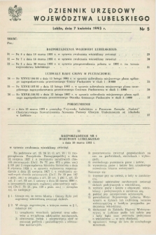 Dziennik Urzędowy Województwa Lubelskiego. 1993, nr 5 (7 kwietnia)