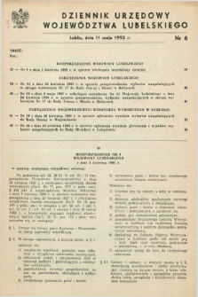 Dziennik Urzędowy Województwa Lubelskiego. 1993, nr 6 (11 maja)