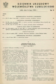 Dziennik Urzędowy Województwa Lubelskiego. 1993, nr 9 (16 lipca)
