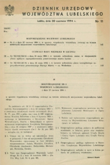 Dziennik Urzędowy Województwa Lubelskiego. 1994, nr 11 (30 czerwca)