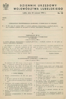 Dziennik Urzędowy Województwa Lubelskiego. 1994, nr 12 (30 czerwca)