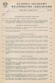 Dziennik Urzędowy Województwa Lubelskiego. 1994, nr 17 (12 grudnia)