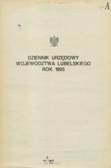 Dziennik Urzędowy Województwa Lubelskiego. 1995, Skorowidz alfabetyczny