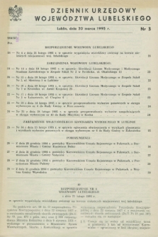 Dziennik Urzędowy Województwa Lubelskiego. 1995, nr 3 (20 marca)