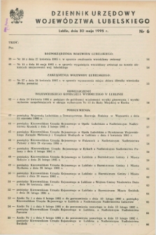 Dziennik Urzędowy Województwa Lubelskiego. 1995, nr 6 (30 maja)