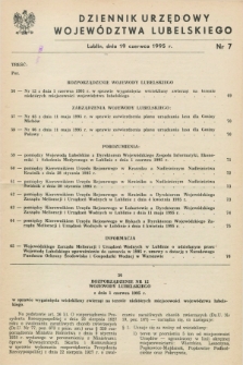 Dziennik Urzędowy Województwa Lubelskiego. 1995, nr 7 (19 czerwca)