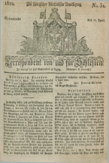 Correspondent von und fuer Schlesien. 1820, No. 31 (15 April)