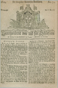 Correspondent von und fuer Schlesien. 1820, No. 72 (6 September) + dod.