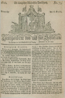 Correspondent von und fuer Schlesien. 1820, No. 74 (13 September)