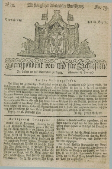 Correspondent von und fuer Schlesien. 1820, No. 79 (30 September)