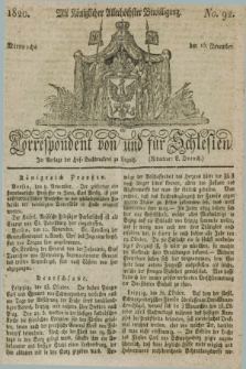 Correspondent von und fuer Schlesien. 1820, No. 92 (15 November)