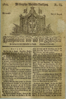 Correspondent von und fuer Schlesien. 1822, No. 65 (14 August)