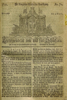 Correspondent von und fuer Schlesien. 1822, No. 71 (4 September)