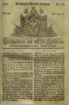 Correspondent von und fuer Schlesien. 1822, No. 73 (11 September)