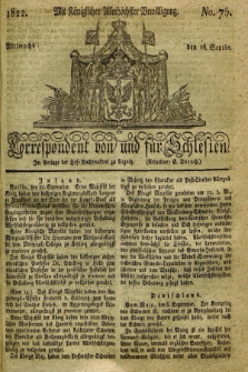 Correspondent von und fuer Schlesien. 1822, No. 75 (18 September)