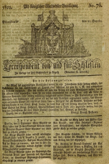 Correspondent von und fuer Schlesien. 1822, No. 76 (21 September)