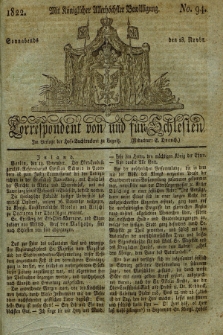 Correspondent von und fuer Schlesien. 1822, No. 94 (23 November)
