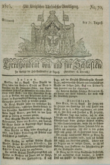 Correspondent von und fuer Schlesien. 1825, No. 70 (31 August) + dod.