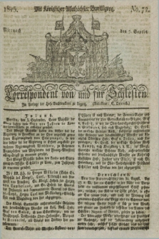 Correspondent von und fuer Schlesien. 1825, No. 72 (7 September) + dod.