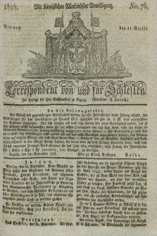 Correspondent von und fuer Schlesien. 1825, No. 76 (21 September) + dod.