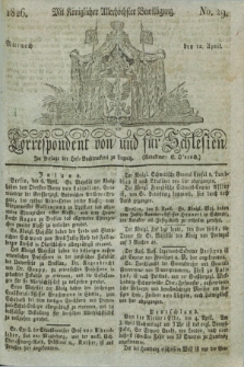 Correspondent von und fuer Schlesien. 1826, No. 29 (12 April) + dod.