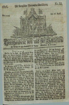Correspondent von und fuer Schlesien. 1826, No. 33 (26 April) + dod.