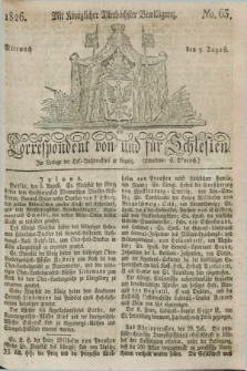 Correspondent von und fuer Schlesien. 1826, No. 63 (9 August) + dod.