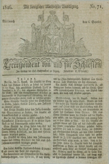 Correspondent von und fuer Schlesien. 1826, No. 71 (6 September) + dod.