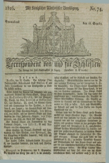 Correspondent von und fuer Schlesien. 1826, No. 74 (16 September)