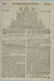 Correspondent von und fuer Schlesien. 1826, No. 92 (18 November)
