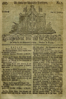 Correspondent von und fuer Schlesien. 1827, No. 7 (24 Januar) + dod.