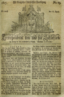 Correspondent von und fuer Schlesien. 1827, No. 29 (11 April) + dod.