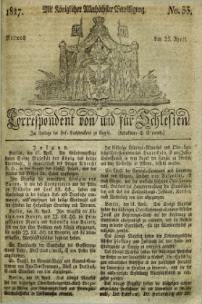 Correspondent von und fuer Schlesien. 1827, No. 33 (25 April) + dod.