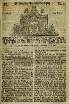 Correspondent von und fuer Schlesien. 1827, No. 54 (7 Juli)