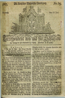Correspondent von und fuer Schlesien. 1827, No. 59 (25 Juli) + dod.