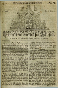 Correspondent von und fuer Schlesien. 1827, No. 71 (5 September) + dod.