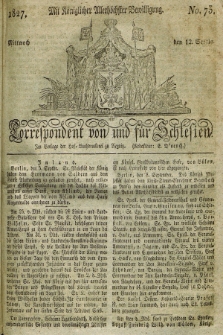 Correspondent von und fuer Schlesien. 1827, No. 73 (12 September) + dod.