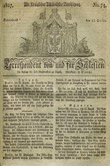 Correspondent von und fuer Schlesien. 1827, No. 74 (15 September)