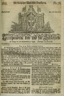Correspondent von und fuer Schlesien. 1827, No. 76 (22 September)