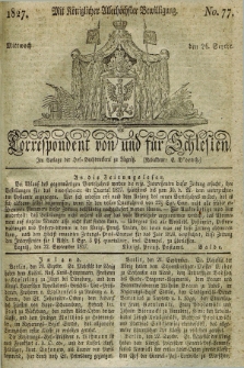 Correspondent von und fuer Schlesien. 1827, No. 77 (26 September) + dod.