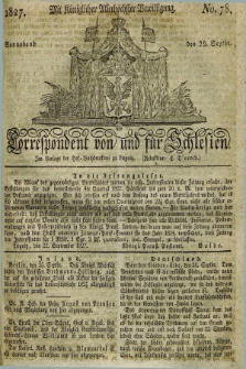 Correspondent von und fuer Schlesien. 1827, No. 78 (29 September)